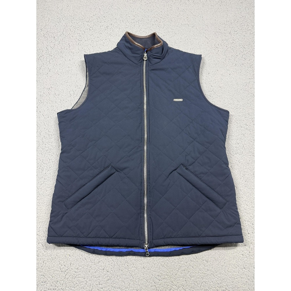 Twillory Vest Mens XL Blue Quilted Full Zip Lined Insulated Pockets Softshell